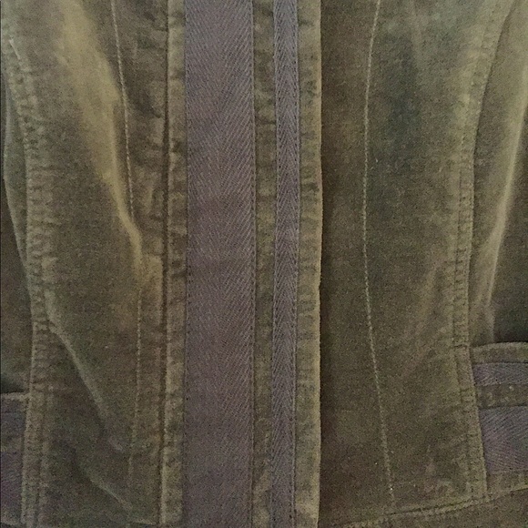 Zara Moss/Olive Green Velvet Cropped Jacket - Picture 4 of 11